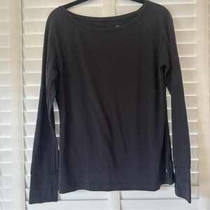 Gap Fit Exercise Top Breathe Black Workout Shirt Small